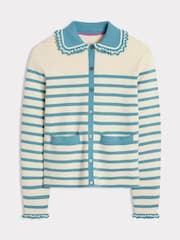 Boden Blue Jessie Frill Collared Cardigan - Image 6 of 7