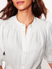 Boden White Ada 100% Linen Short Dress - Image 2 of 5