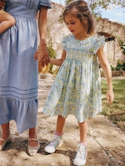 Boden Cream Adeline Smocked 100% Cotton Dress - Image 2 of 4