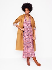 Boden Red Kristen Pleated Jersey Dress - Image 1 of 6