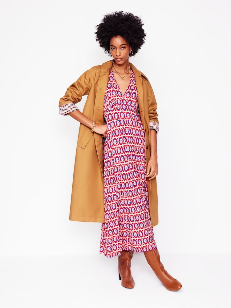 Boden Red Kristen Pleated Jersey Dress - Image 1 of 6 Boden Red Kristen Pleated Jersey Dress - Image 1 of 6