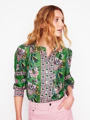 Boden Green Alicia Linen Top - Image 1 of 7