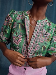 Boden Green Alicia Linen Top - Image 2 of 7