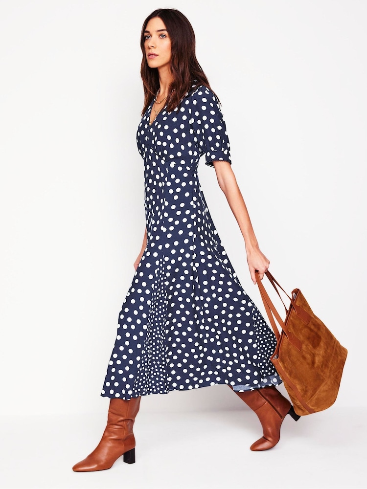 Boden Blue Rosie Godet Tea Dress - Image 5 of 7