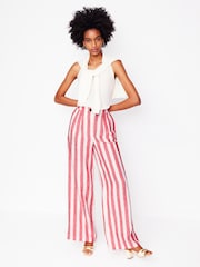Boden Pink Dulwich Linen 100% Cotton Trousers - Image 3 of 7