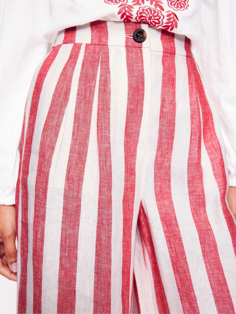 Boden Pink Dulwich Linen 100% Cotton Trousers - Image 5 of 7