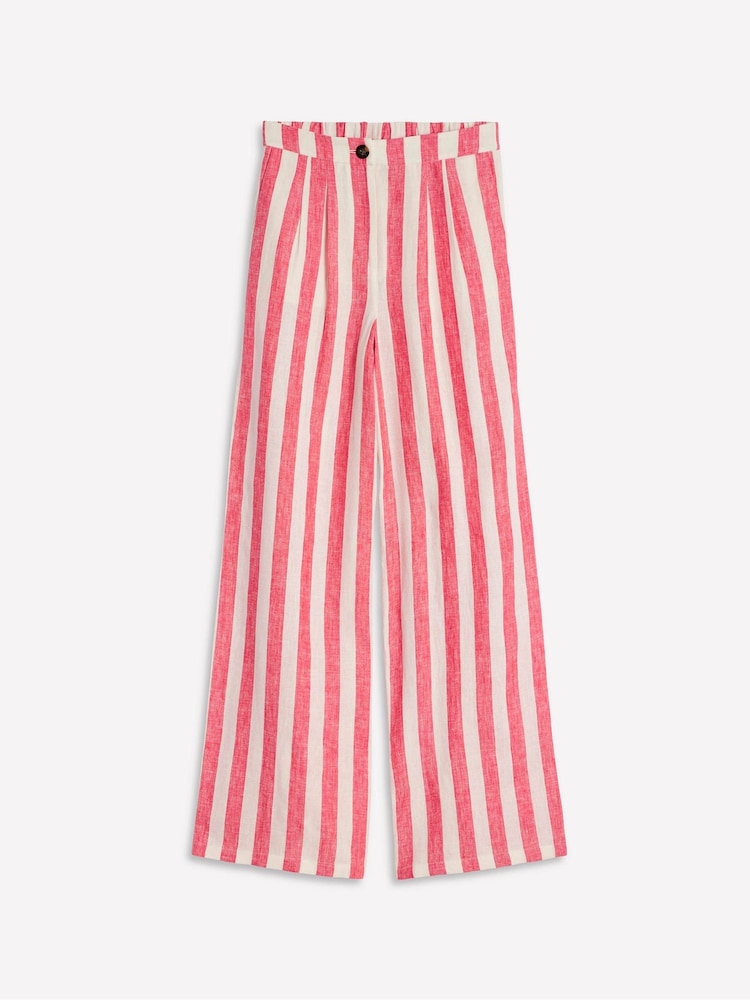 Boden Pink Dulwich Linen 100% Cotton Trousers - Image 7 of 7