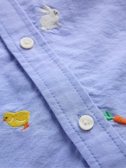 Boden Blue Embroidered 100% Cotton Shirt - Image 4 of 4