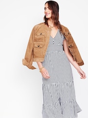 Boden Blue Tiered Jersey Midi Dress - Image 4 of 5