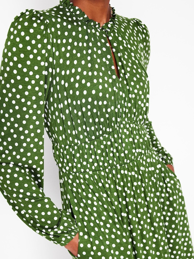 Boden Green Rosamund Jersey Midi Tea Dress - Image 5 of 6
