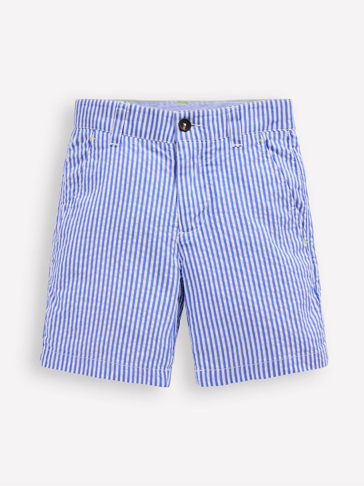 Boden Blue Seersucker 100% Cotton Shorts - Image 2 of 4