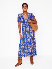 Boden Blue Ellie Flutter Maxi Tea Dress - Image 1 of 6