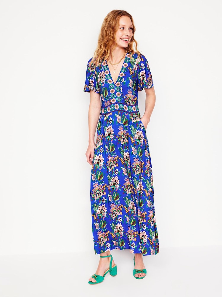Boden Blue Ellie Flutter Maxi Tea Dress - Image 2 of 6