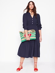 Boden Blue Elena Double Cloth Midi Dress - Image 1 of 5