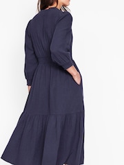 Boden Blue Elena Double Cloth Midi Dress - Image 3 of 5