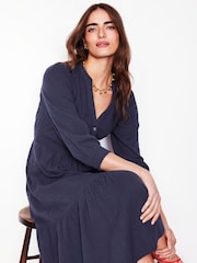 Boden Blue Elena Double Cloth Midi Dress - Image 4 of 5