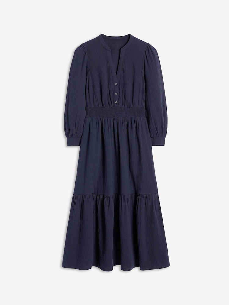 Boden Blue Elena Double Cloth Midi Dress - Image 5 of 5 Boden Blue Elena Double Cloth Midi Dress - Image 5 of 5