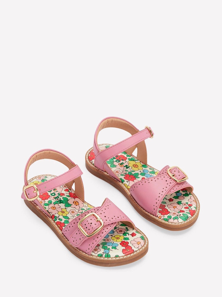 Boden Pink Leather Buckle Sandals - Image 2 of 3