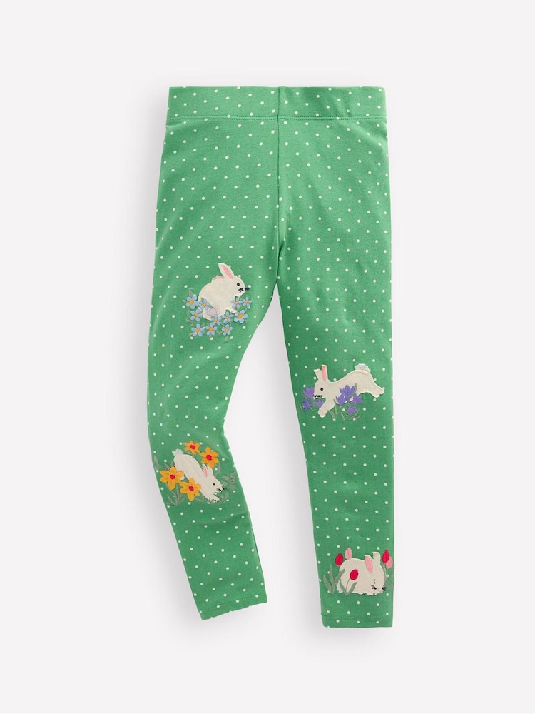 Boden Green Appliqué Leggings - Image 1 of 3