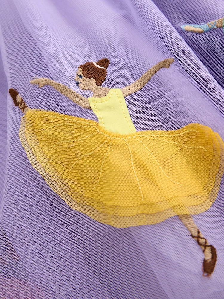 Boden Purple Ballerina Ami Appliqué Tulle Dress - Image 3 of 3