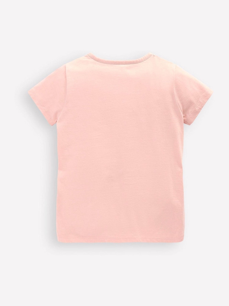Boden Pink Mermaid Short Sleeve Applique 100% Cotton T-Shirt - Image 3 of 4