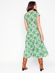 Boden Green Tiered Jersey Midi Dress - Image 3 of 6