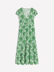 Boden Green Tiered Jersey Midi Dress - Image 6 of 6