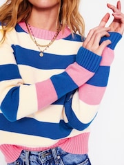 Boden Blue Lucinda 100% Cotton Striped Jumper - Image 3 of 7