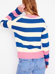 Boden Blue Lucinda 100% Cotton Striped Jumper - Image 4 of 7