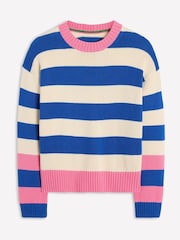 Boden Blue Lucinda 100% Cotton Striped Jumper - Image 6 of 7