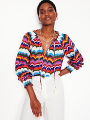 Boden Red Easy 100% Cotton Blouse - Image 1 of 6