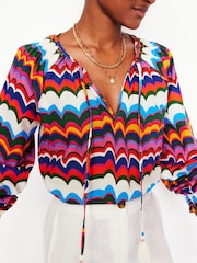 Boden Red Easy 100% Cotton Blouse - Image 3 of 6