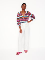 Boden Red Easy 100% Cotton Blouse - Image 5 of 6