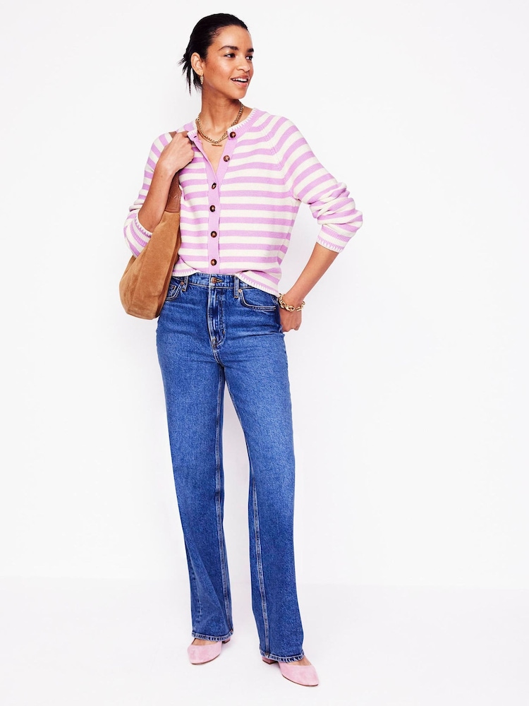 Boden Pink Lena Stitch Detail Cardigan - Image 4 of 6