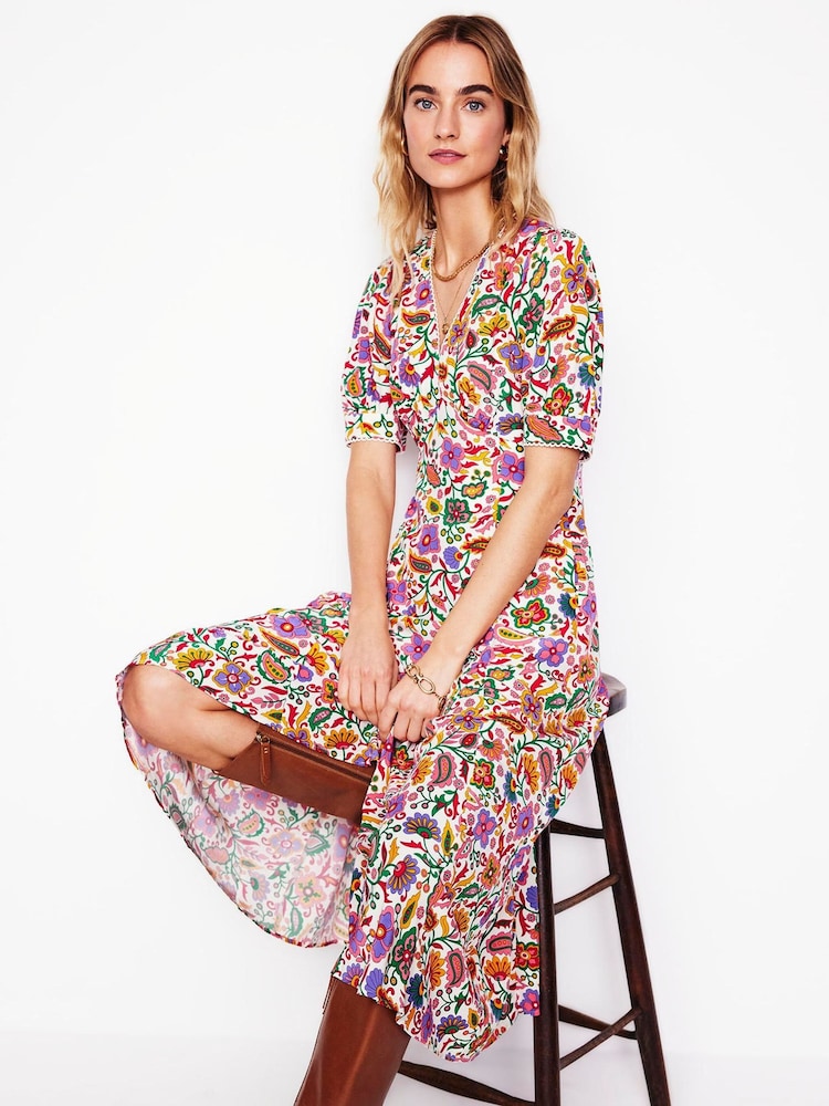 Boden Pink Rosie Godet Tea Dress - Image 1 of 6