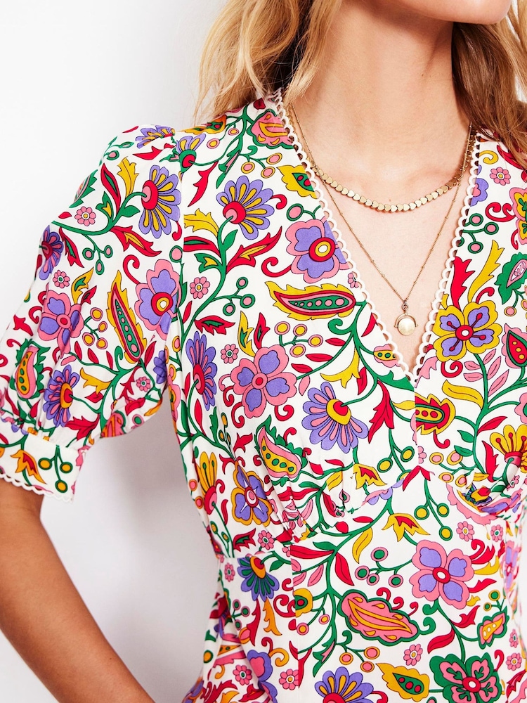 Boden Multi Rosie Godet Tea Dress - Image 3 of 6