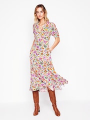 Boden Pink Rosie Godet Tea Dress - Image 4 of 6