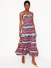 Boden Red Serena Cotton Tie Maxi Dress - Image 2 of 7