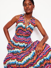 Boden Red Serena Cotton Tie Maxi Dress - Image 3 of 7