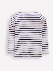 Boden Blue Bow Ari Long Sleeve Boucle 100% Cotton T-Shirt - Image 2 of 3