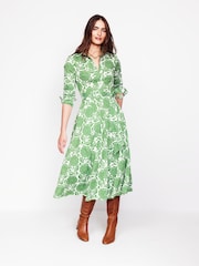 Boden Green Amy Cotton Midi Shirt Dress - Image 1 of 7