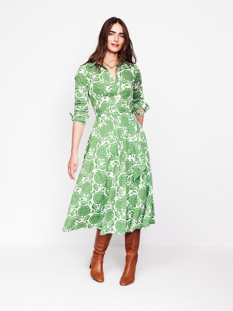 Boden Green Amy Cotton Midi Shirt Dress - Image 1 of 7
