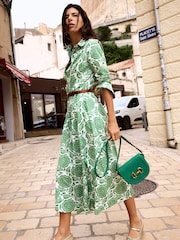 Boden Green Amy Cotton Midi Shirt Dress - Image 2 of 7