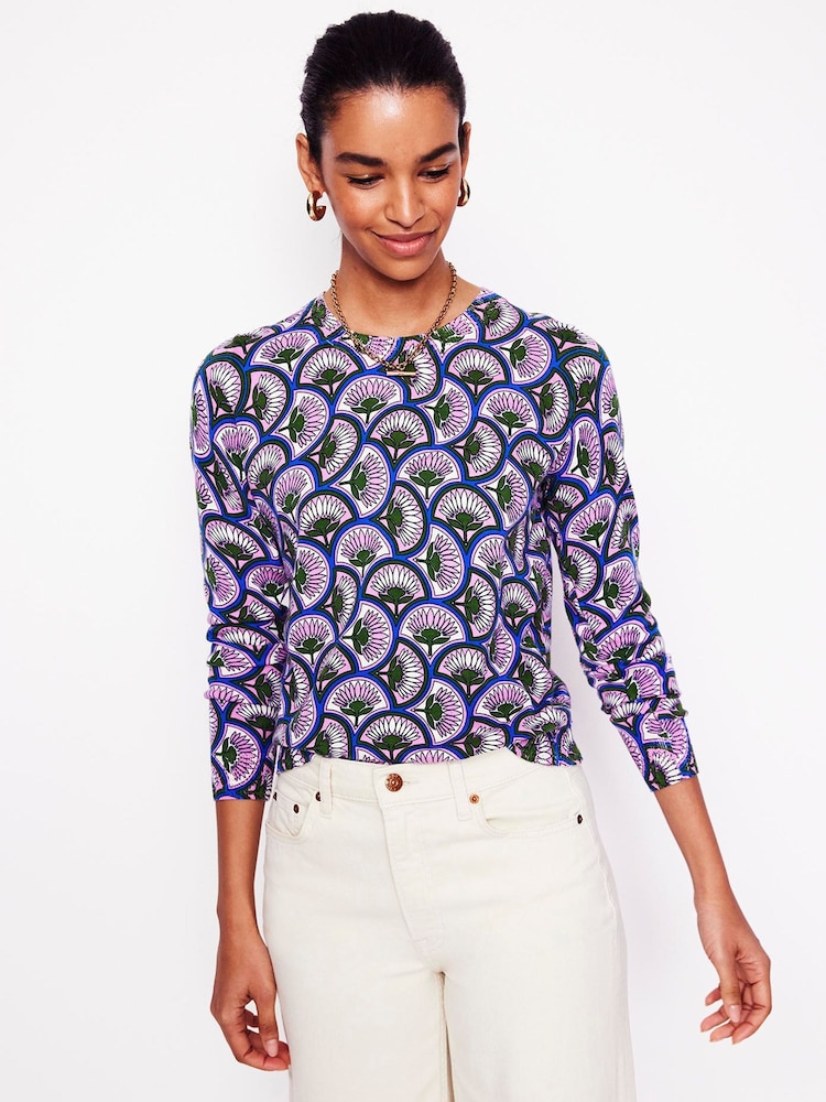 Boden Pink Emilia Cotton Crew Jumper - Image 1 of 5