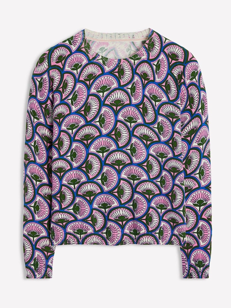 Boden Pink Emilia Cotton Crew Jumper - Image 5 of 5
