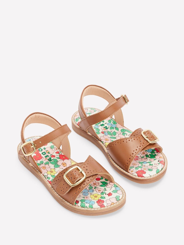 Boden Brown Leather Buckle Sandals - Image 2 of 3