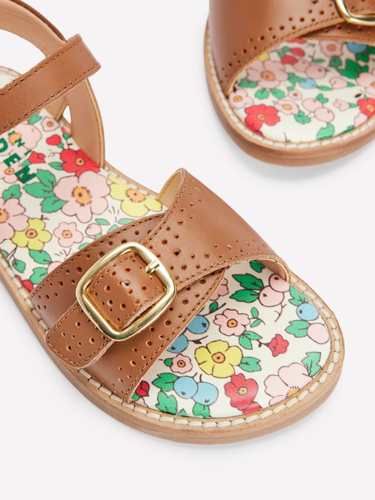Boden Brown Leather Buckle Sandals - Image 3 of 3