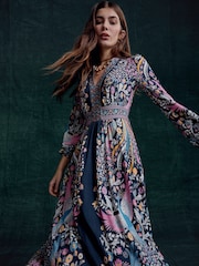Boden Blue Lily Long Sleeved Midi Dress - Image 2 of 6