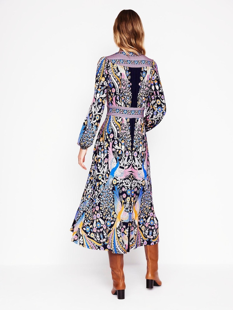 Boden Blue Lily Long Sleeved Midi Dress - Image 3 of 6
