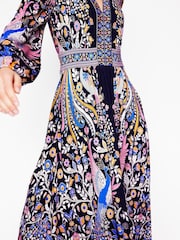 Boden Blue Lily Long Sleeved Midi Dress - Image 5 of 6